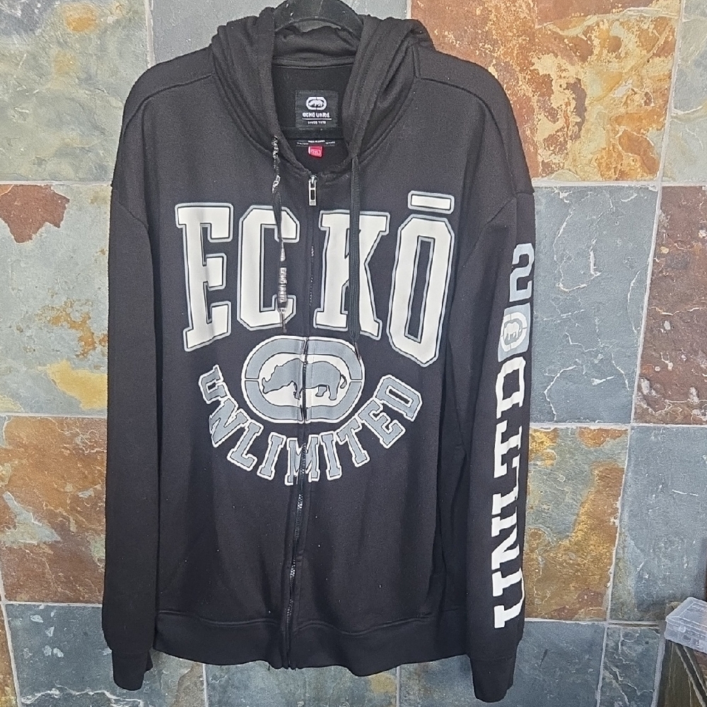 Ecko Unlimited Black Zip-Up Men's Sweater